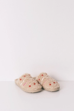 Бежевые тапочки из искусственной овчины Snoopy