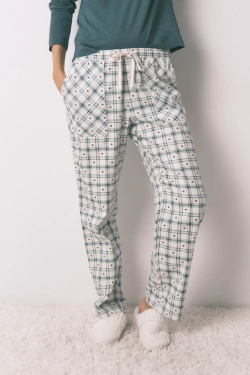 Длинные фланелевые брюки в зеленую клетку