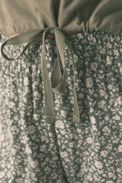 Довга піжама Smiley кольору хакі з бавовни