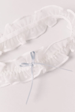 Пояс для панчіх з мережива білого кольору