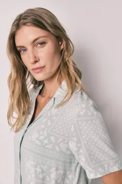 Зелена класична піжама з принтом Bandana