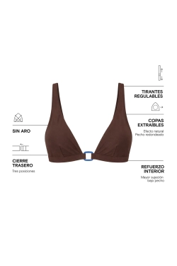 Коричневий топ бікіні халтер