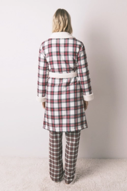 Халат із фланелі та штучного хутра