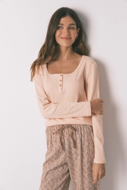 Длинная пижама из хлопка с цветочным принтом