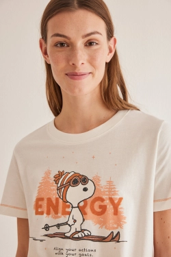 Пижама Snoopy из хлопка с леггинсами