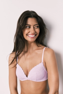 Charming Бузковий трикутний бюстгальтер із мережива