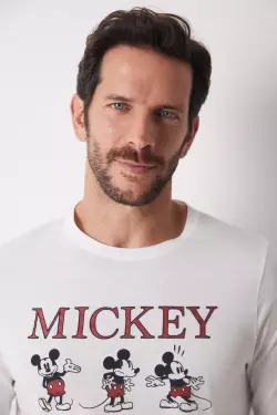 Довга чоловіча піжама Mickey з бавовни