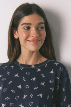 Довга синя бавовняна піжама з принтом у вигляді жабок Harry Potter