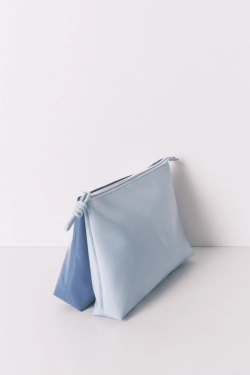 Середня подвійна косметичка зі штучної шкіри