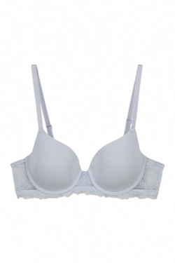 BEAUTIFUL Блакитний класичний бюстгальтер з мікрофібри та мережива