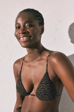 Трикутний топ бікіні з анімалістичним принтом