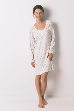 Хлопковая ночная сорочка миди с цветочным принтом