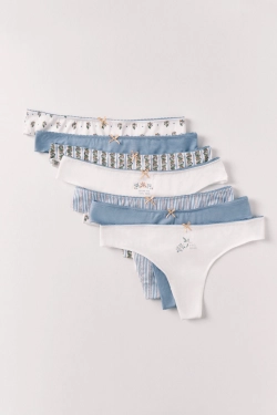 Набор из 7 трусиков-танга из хлопка