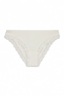 Белые классические трусики из микрофибры и кружева