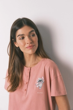 Женская хлопковая пижама Stitch в клетку