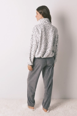 Довга флісова піжама з анімалістичним принтом