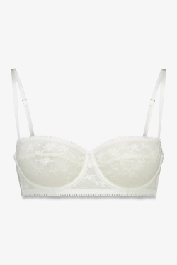 PRETTY білий мереживний бюстгальтер балконет