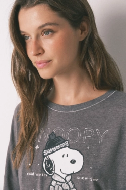 Довга піжама Snoopy з бавовни