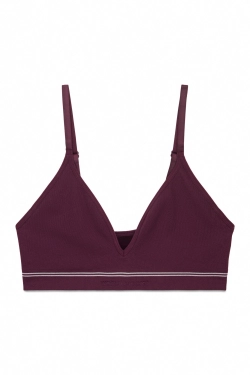 NATURAL треугольный бесшовный топ  бордового цвета