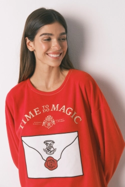 Мягкая длинная флисовая пижама с принтом  Harry Potter