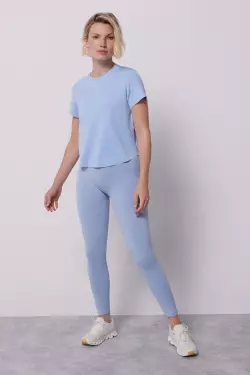 Нежно-голубые бесшовные леггинсы Comfort