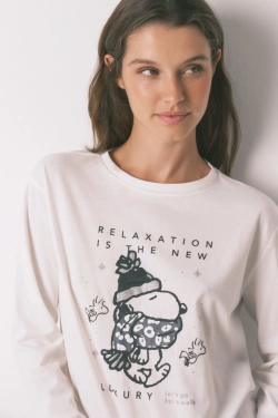 Довга піжама Snoopy з бавовни