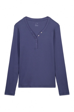 Бавовняна футболка у рубчик з довгим рукавом