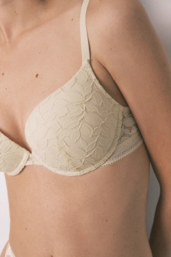 GORGEOUS Бюстгальтер push-up з бежевого мережива