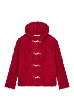 Короткий халат из супер-мягкого флиса с капюшоном