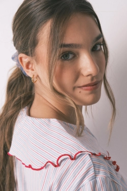 Довга бавовняна піжама з комірцем