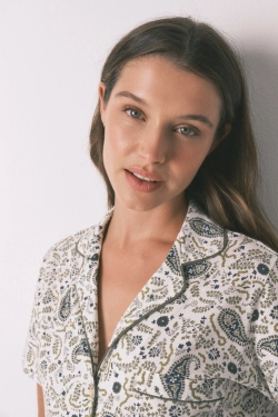 Піжама з бавовни з принтом пейслі