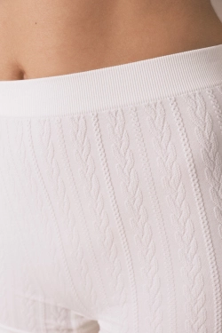 Белые бесшовные трусики-боксеры с вязаной текстурой