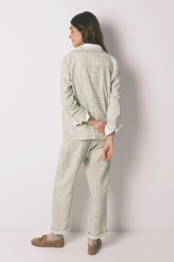 Длинная пижама из хлопка с клетчатым принтом
