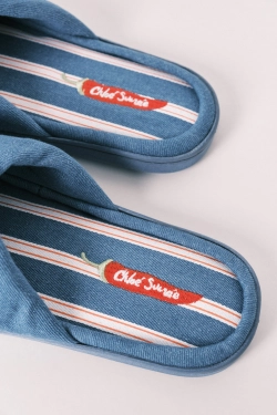 Домашні капці з ефектом деніму в смужку