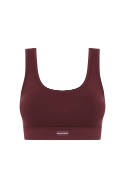 Безшовний топ бордового кольору