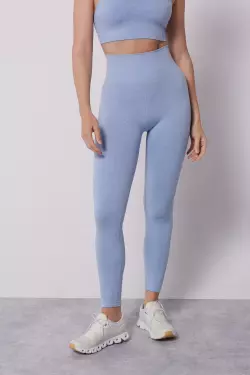 Нежно-голубые бесшовные леггинсы Comfort