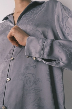 Длинная пижама из жаккардового атласа