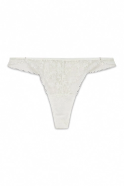 Білі мереживні стрінги з люрексом