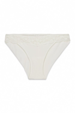 Білі класичні трусики з модалу та мережива