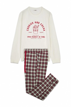 Чоловіча бавовняна піжама в клітинку