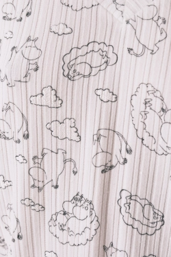 Длинная пижама из мягкого трикотажа в рубчик с принтом Moomin