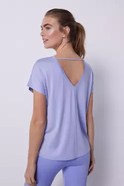 Сиреневая футболка Tencel с короткими рукавами