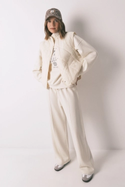 Довгі білі тонкі флісові штани