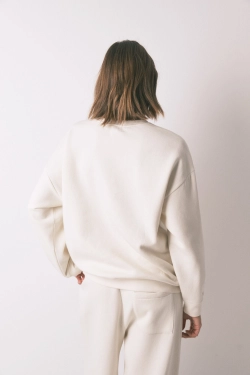 Білий бавовняний флісовий светр