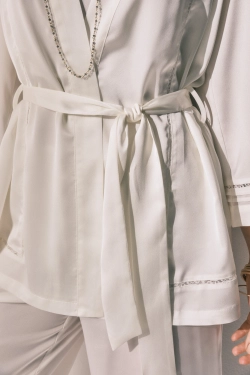 Довга піжама та халат із сатину