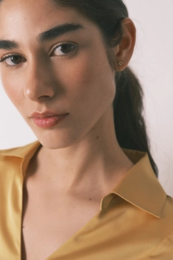 Довга піжама-сорочка з сатину гірчичного кольору