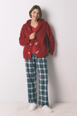 Короткий халат из супер-мягкого флиса с капюшоном