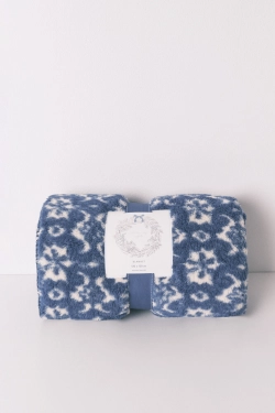 Синий плед из флиса