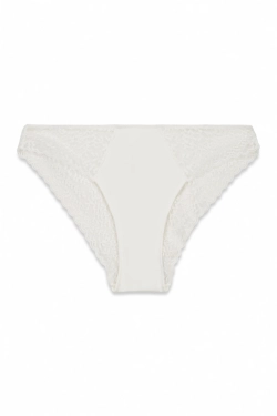 Білі класичні трусики з мікрофібри та мережива