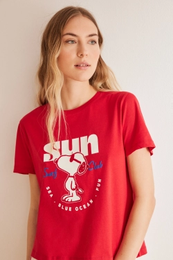 Червона футболка Snoopy з бавовни